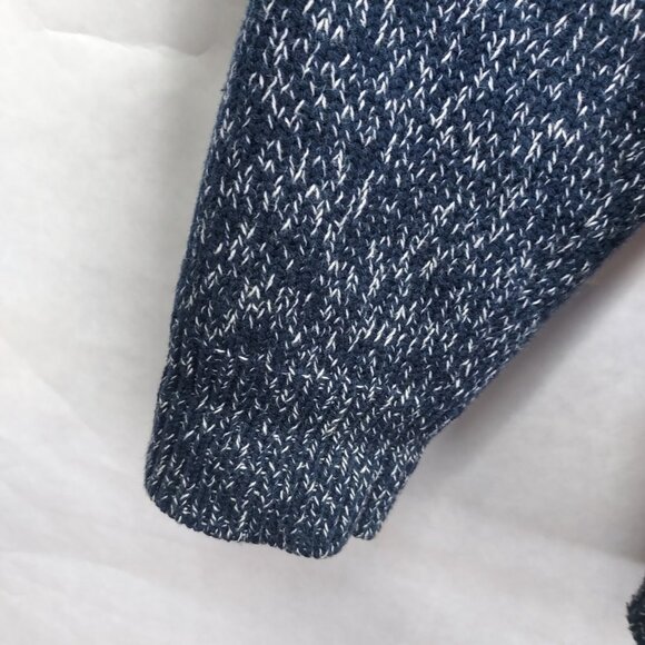 Brooklyn Calling Cardigan Men's M Grandpa Sweater Shawl Collar Blue White Fleck - Picture 6 of 15